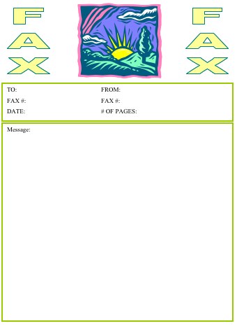 Sunset fax cover sheet