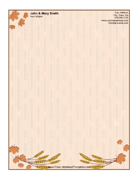 Harvest Letterhead