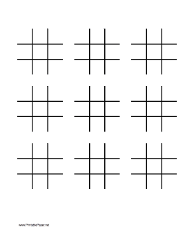 Printable Tic Tac Toe Paper