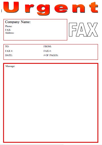 Urgent #2 fax cover sheet