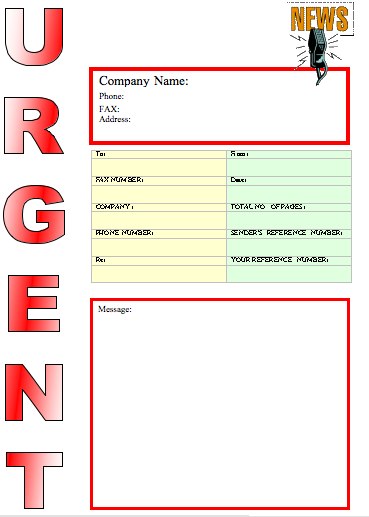 Urgent News fax cover sheet