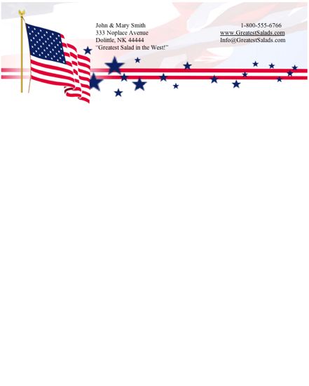 Patriotic stationery design