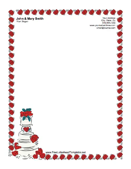 Wedding Letterhead - Cake