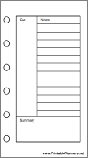 Mini Organizer Cornell Note Page - Right