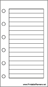 Mini Organizer Lined Note Page - Right (portrait)