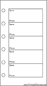 Mini Organizer Phone List (1-column) - Right