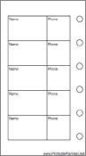 Mini Organizer Phone List (2-column) - Left