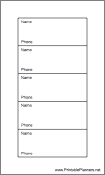 Hipster Organizer Phone List (1-column)