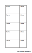 Hipster Organizer Phone List (2-column)