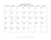 Printable January 2024 Calendar