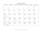 Printable March 2024 Calendar