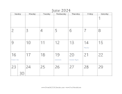 Printable June 2024 Calendar