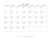 Printable July 2024 Calendar