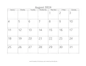 Printable August 2024 Calendar