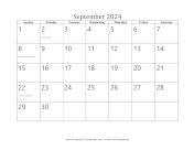 Printable September 2024 Calendar