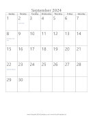 Printable September 2024 Calendar (vertical)