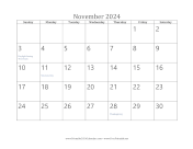 Printable November 2024 Calendar