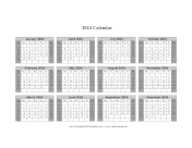 Printable 2024 Calendar One Page Horizontal Grid Descending Shaded Weekends