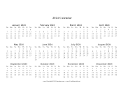 Printable 2024 Calendar One Page Large Horizontal