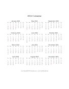 Printable 2024 Calendar One Page Vertical Descending Holidays in Red