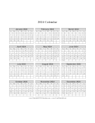 Printable 2024 Calendar One Page Vertical Grid