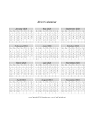 Printable 2024 Calendar One Page Vertical Grid Descending