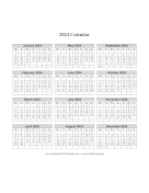 Printable 2024 Calendar One Page Vertical Grid Descending Monday Start