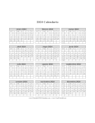 Printable 2024 Calendario en Una Pagina Vertical