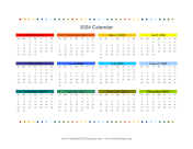 Printable 2024 Colorful Calendar