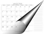 Printable 2024 Monthly Calendar with Notes Landscape