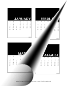 Printable 2024 Vertical Scrapbook Calendar Cards