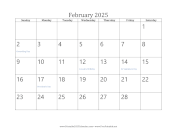 Printable February 2025 Calendar