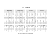 Printable 2025 Calendar One Page Horizontal Grid