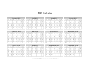 Printable 2025 Calendar One Page Horizontal Grid Descending