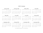 Printable 2025 Calendar One Page Large Horizontal