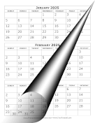 Printable 2025 Calendar Three Months Per Page