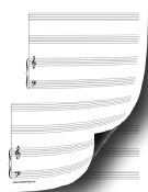 Printable 2 Systems of 2 Staves and Piano Music Paper