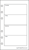 Pocket Organizer Weekly Planner-Week On Two Pages - Right (portrat)