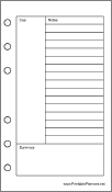 Pocket Organizer Cornell Note Page - Right