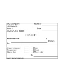 Printable Cash Receipt