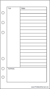 Personal Organizer Cornell Note Page - Right