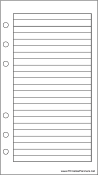 Personal Organizer Lined Note Page - Right (portrait)