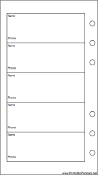 Personal Organizer Phone List (1-column) - Left