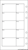 Personal Organizer Phone List (2-column) - Left