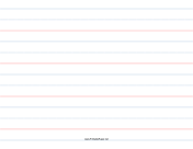 Printable 1 1/4 Rule, 5/8 Dotted, 5/8 Skip Handwriting Paper in Landscape Orientation