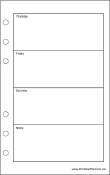 Travel Organizer Weekly Planner-Week On Two Pages - Right (portrat)