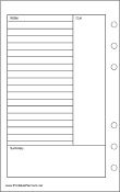 Travel Organizer Cornell Note Page - Left