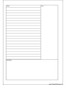 A5 Organizer Cornell Note Page - Left