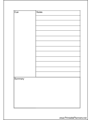 A6 Organizer Cornell Note Page - Right