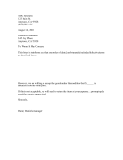 Acceptance Of Defective Goods letter